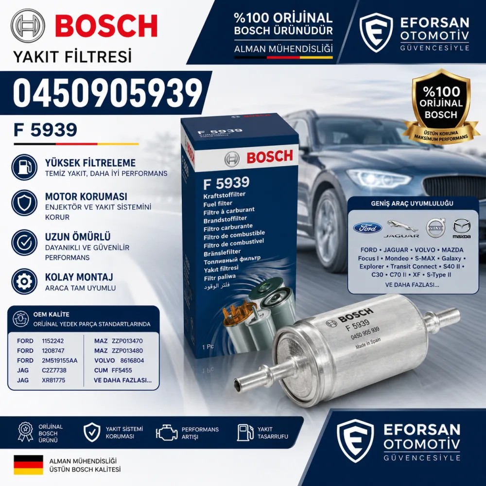 YAKIT FİLTRESİ BMW FORD JAUGAR VOLVO MAZDA 0450905939