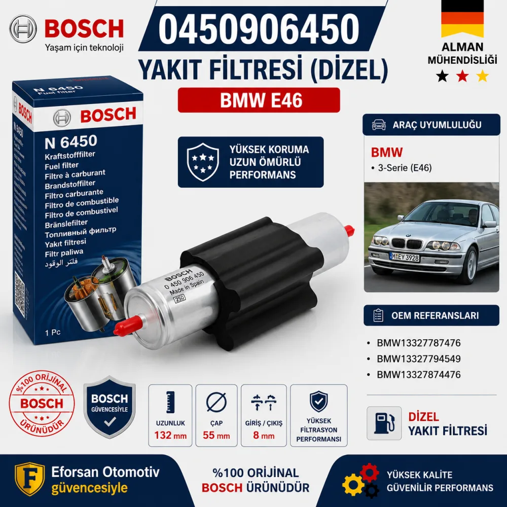 YAKIT FİLTRESİ DİZEL BMW E 46 0450906450