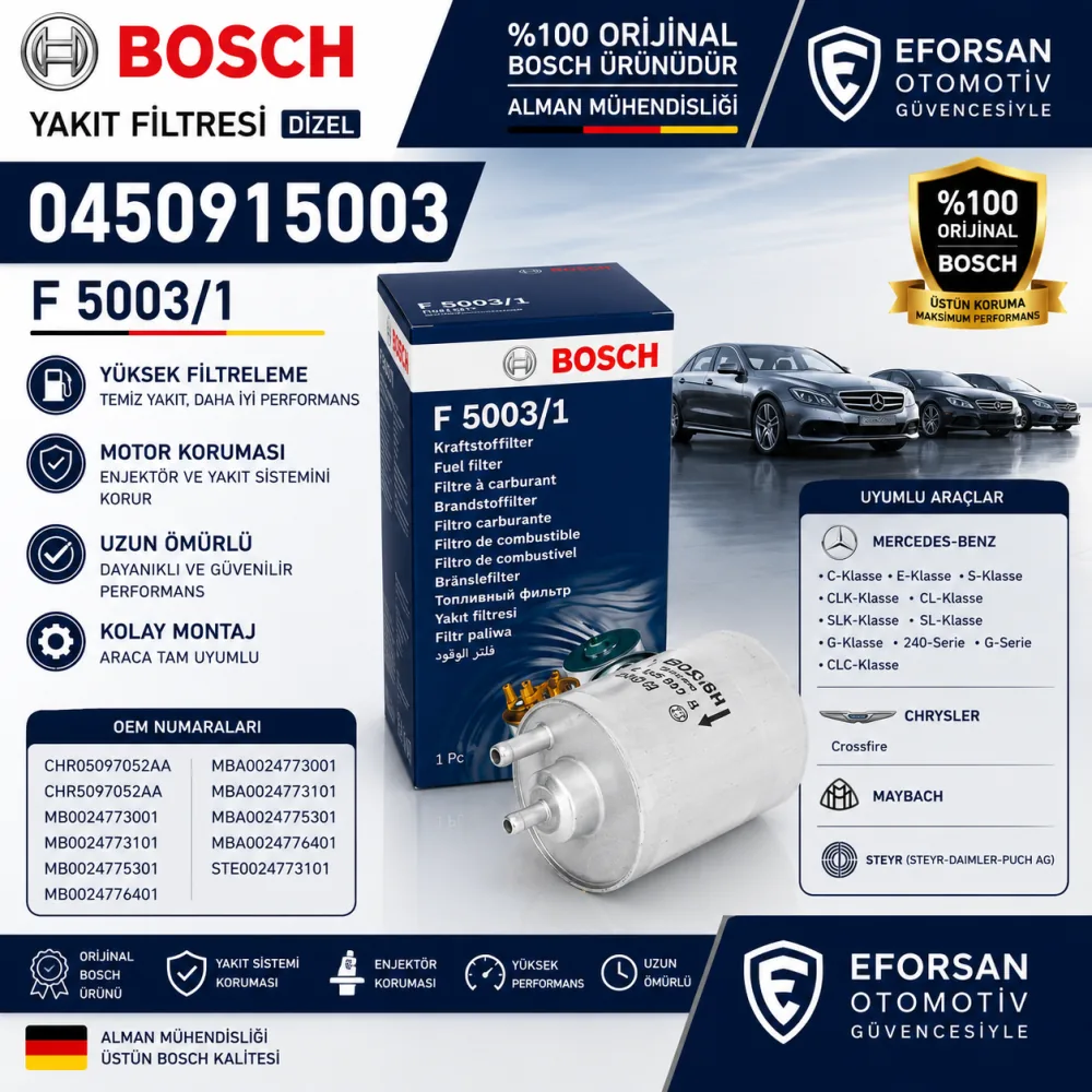 YAKIT FİLİTRESİ MB CHRYSLER 0450915003