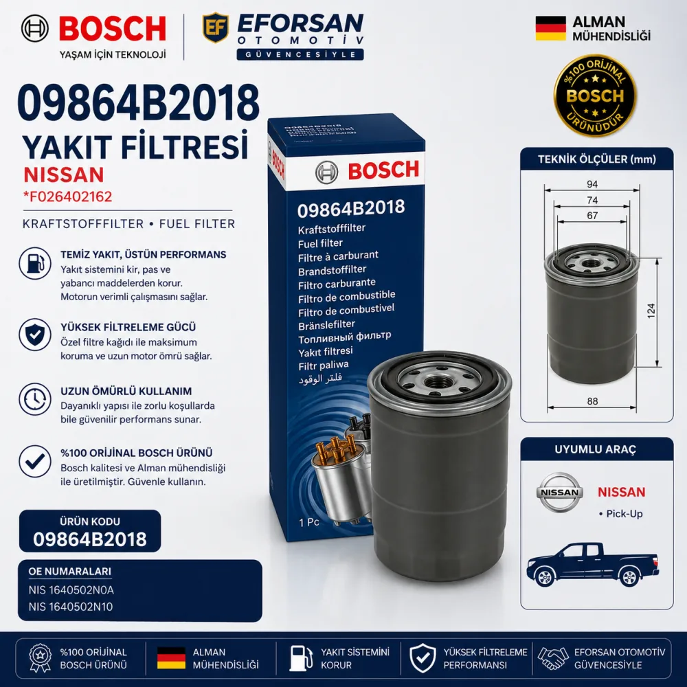 Yakıt Filtresi Nissan Uyumlu 09864B2018
