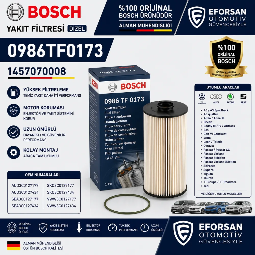 Yakıt Filtresi Volkswagen Uyumlu 0986TF0173