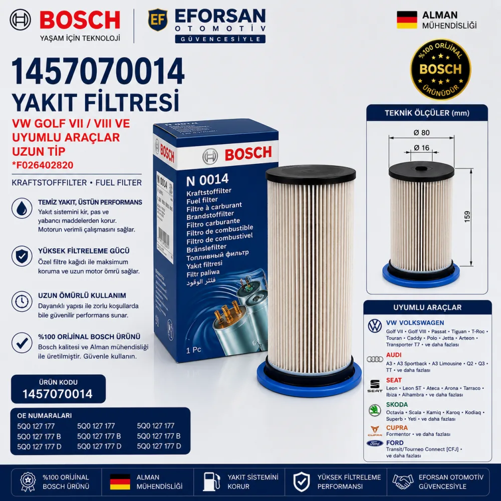 Bosch 1457070014 Yakıt Filtresi 1457070014