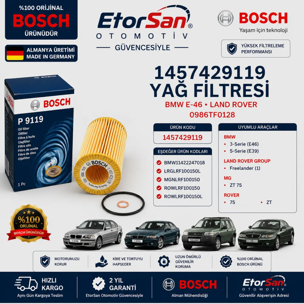 Yağ Filtresi Bmw Land Rover Uyumlu 1457429119