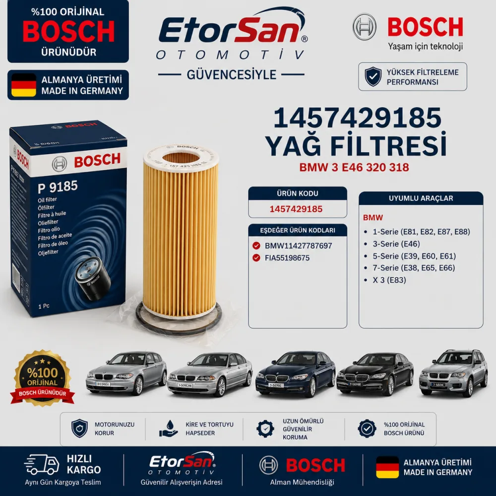 Yağ Filtresi Bmw Uyumlu 1457429185