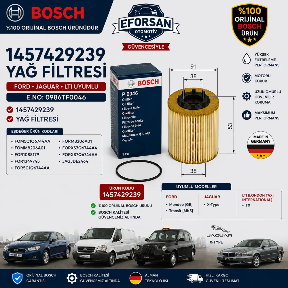 Yağ Filtresi Ford Uyumlu 1457429239