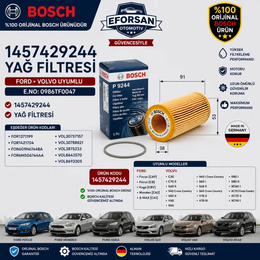 Yağ Filtresi Ford Uyumlu 1457429244
