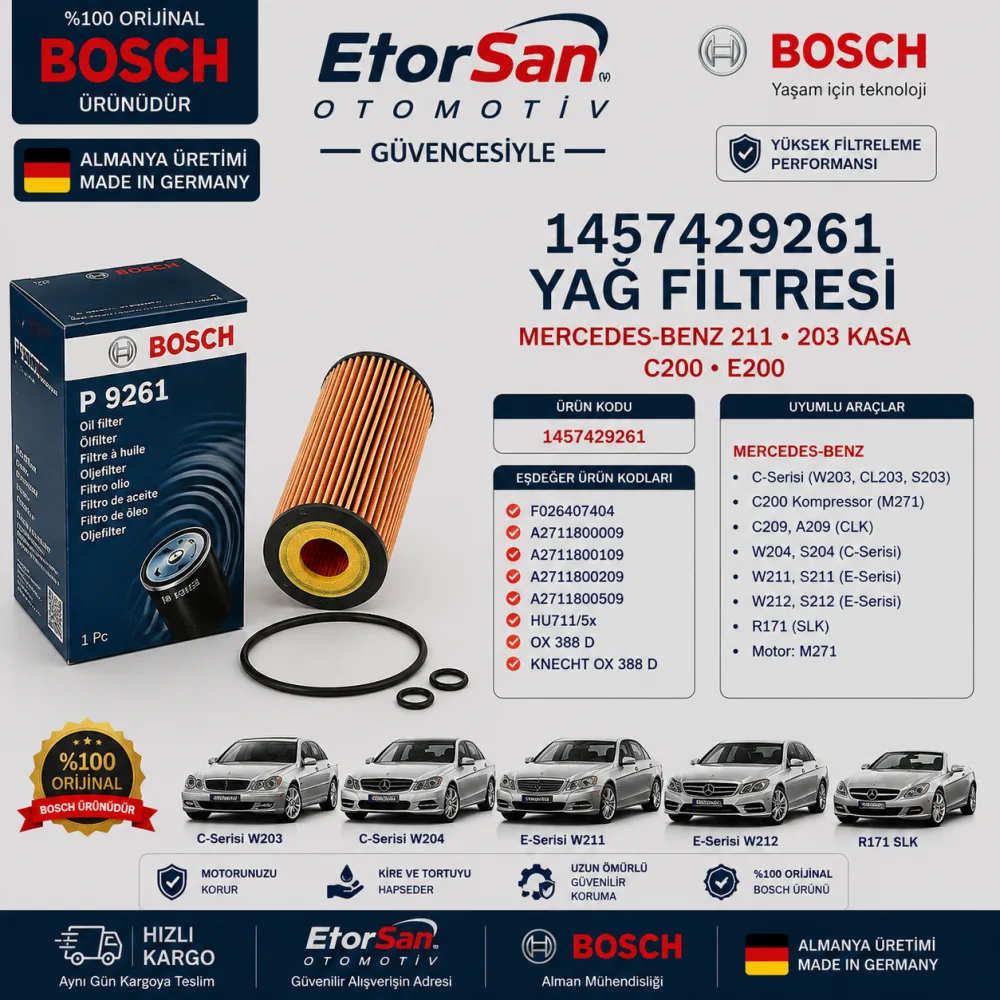 Yağ Filtresi Mercedes Uyumlu 1457429261