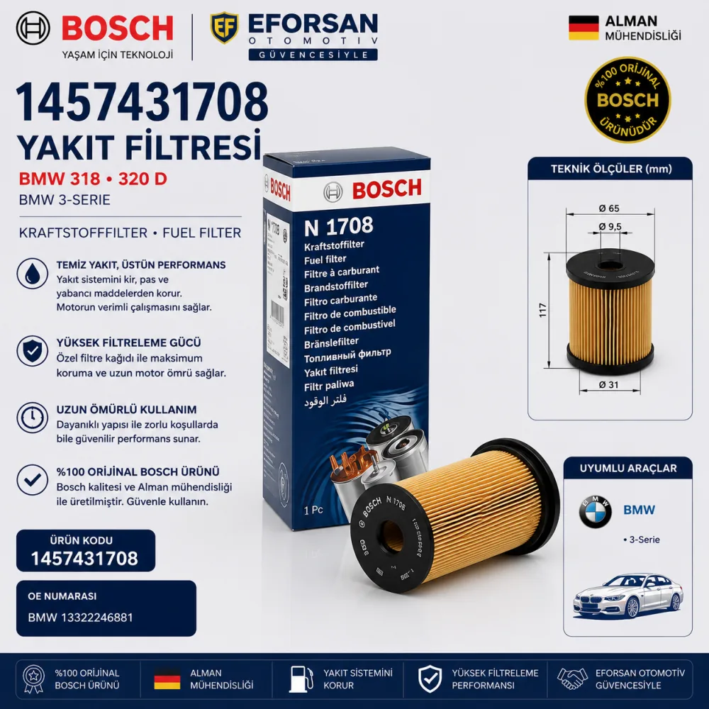 Yakıt Filtresi Bmw Uyumlu 1457431708