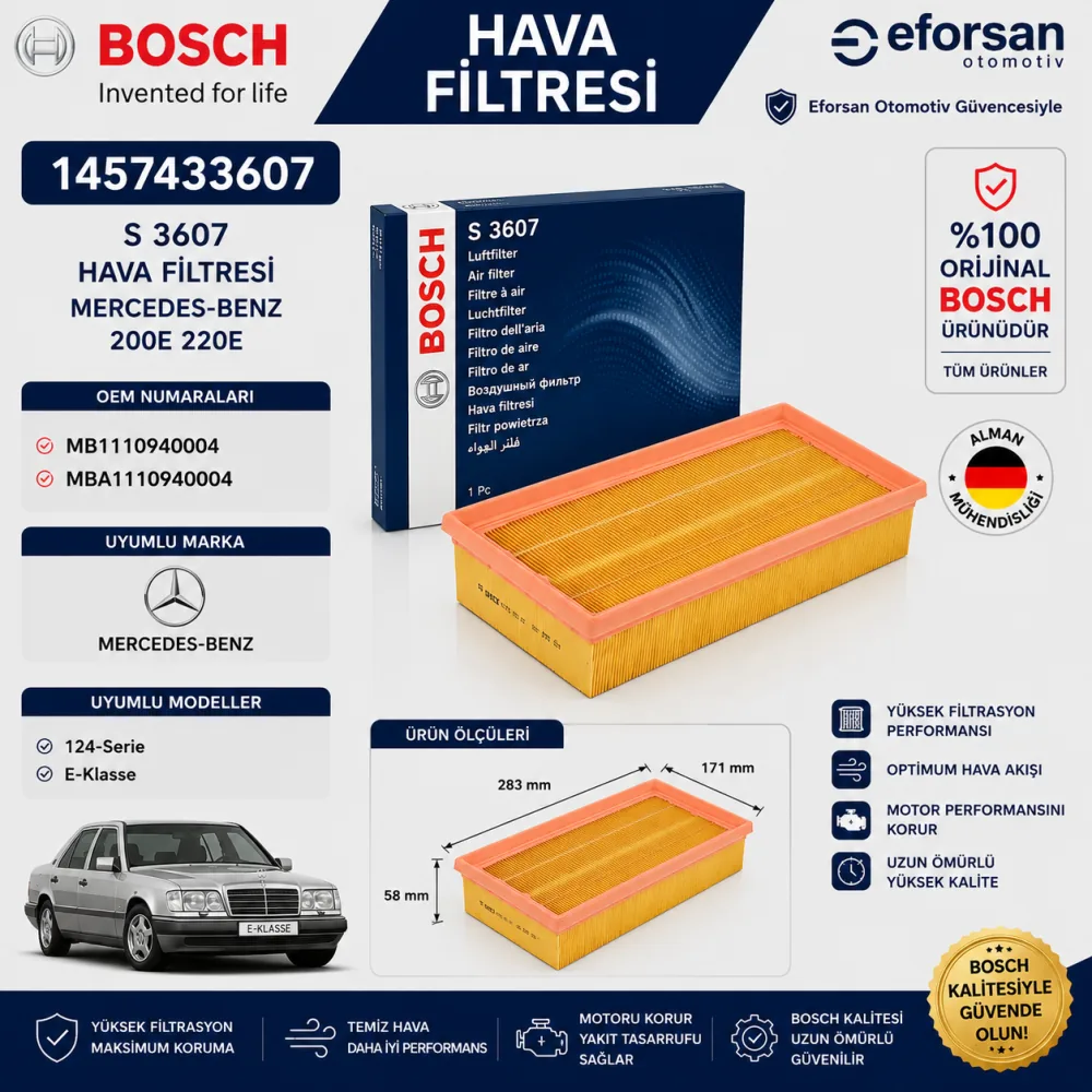 Hava Filtresi Mercedes Uyumlu 1457433607
