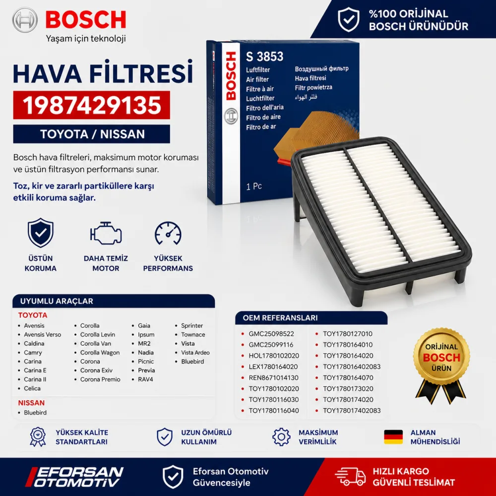 Hava Filtresi Toyota Nissan Uyumlu 1987429135