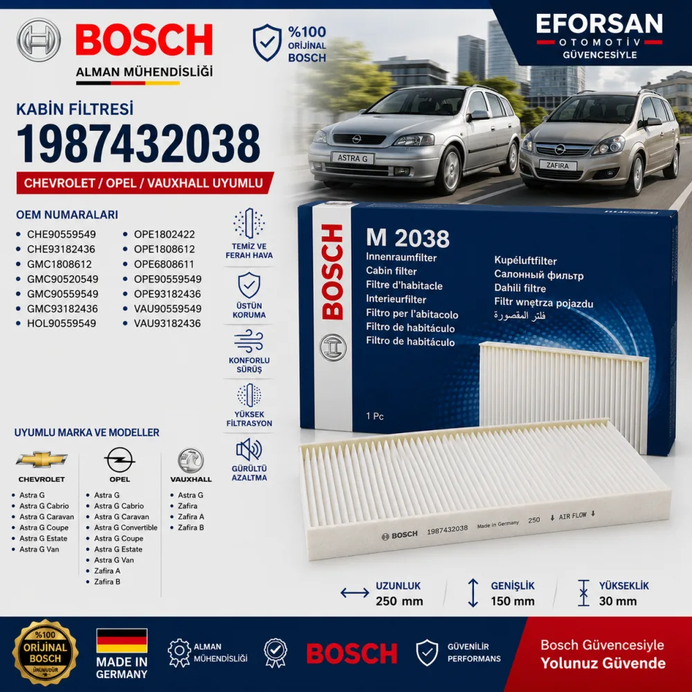 Polen Kabin Filtresi Chevrolet Opel Uyumlu 1987432038