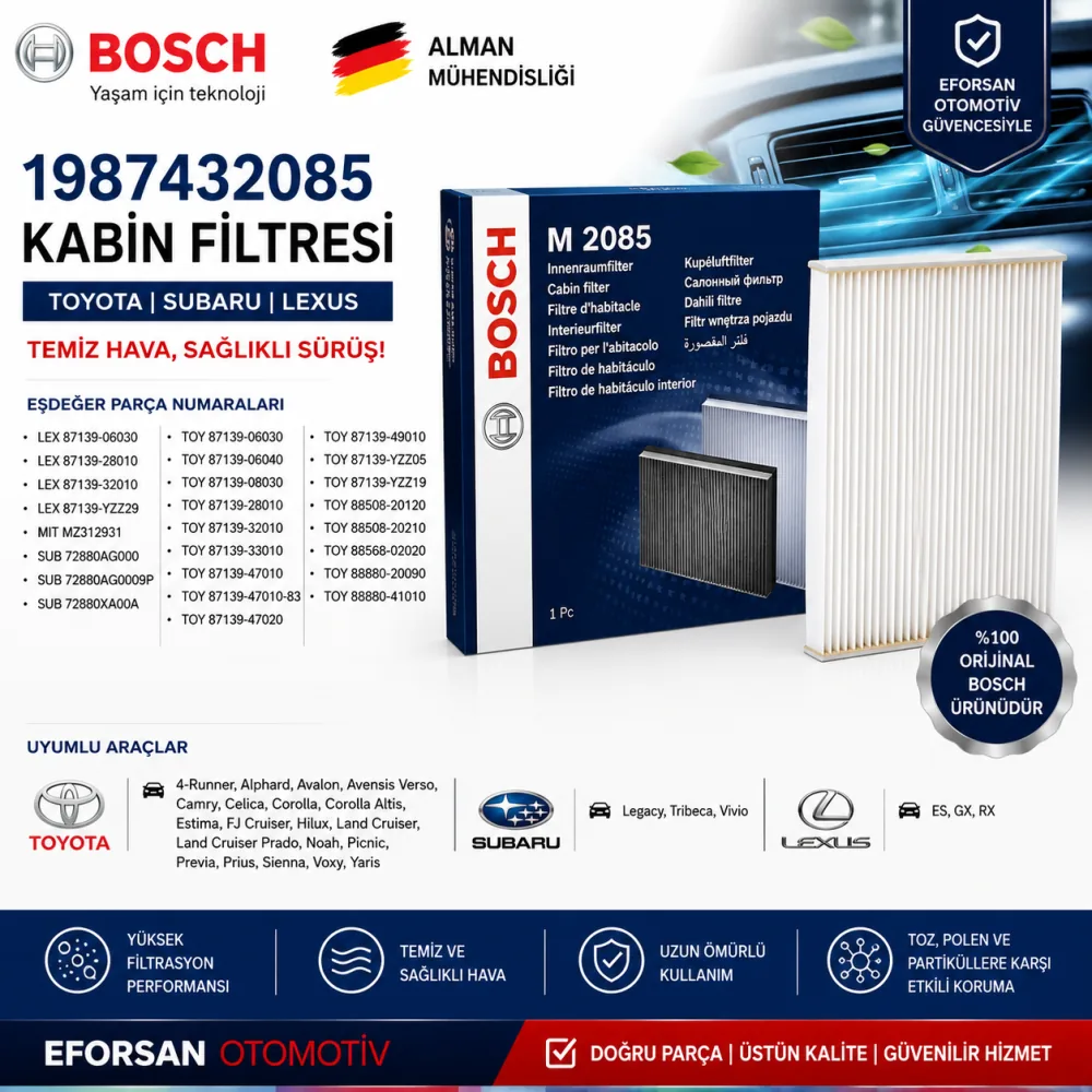 Polen Kabin Filtresi Toyota Lexus Uyumlu 1987432085
