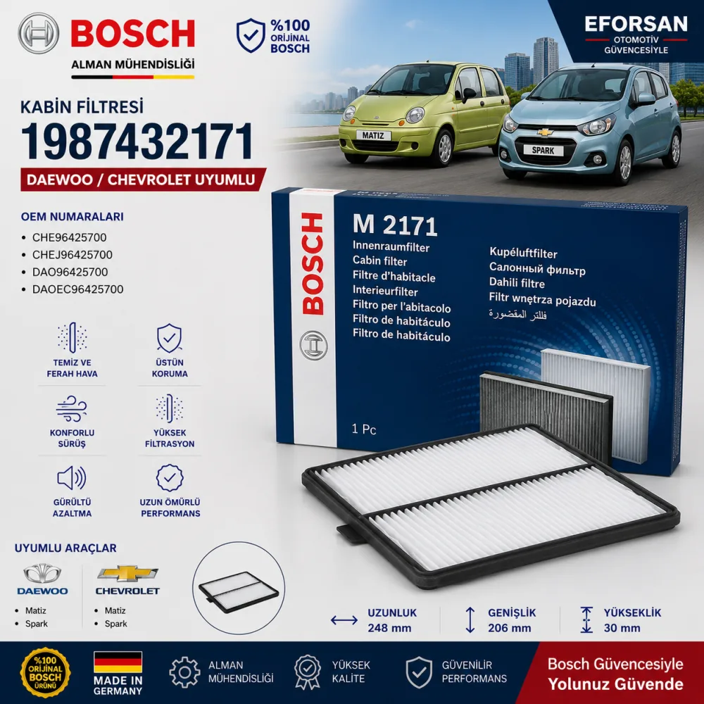 Polen Kabin Filtresi Daewoo Chevrolet Uyumlu 1987432171