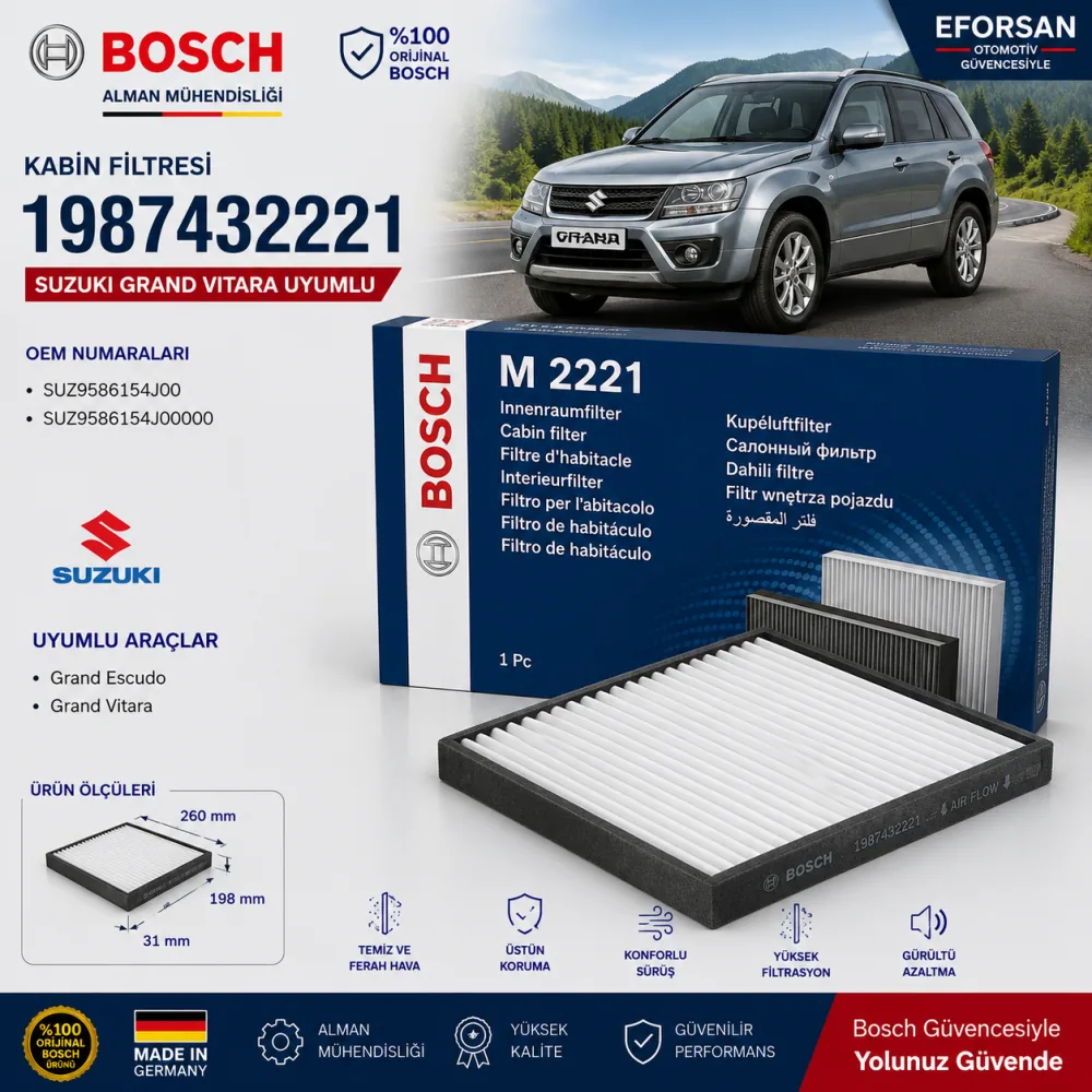 Polen Kabin Filtresi Suzuki Uyumlu 1987432221