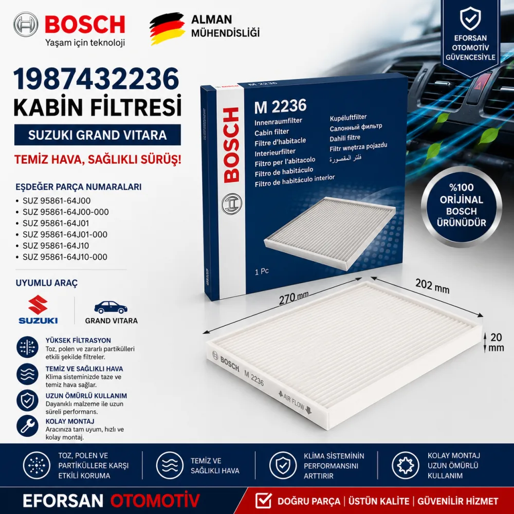 Polen Kabin Filtresi Suzuki Uyumlu 1987432236
