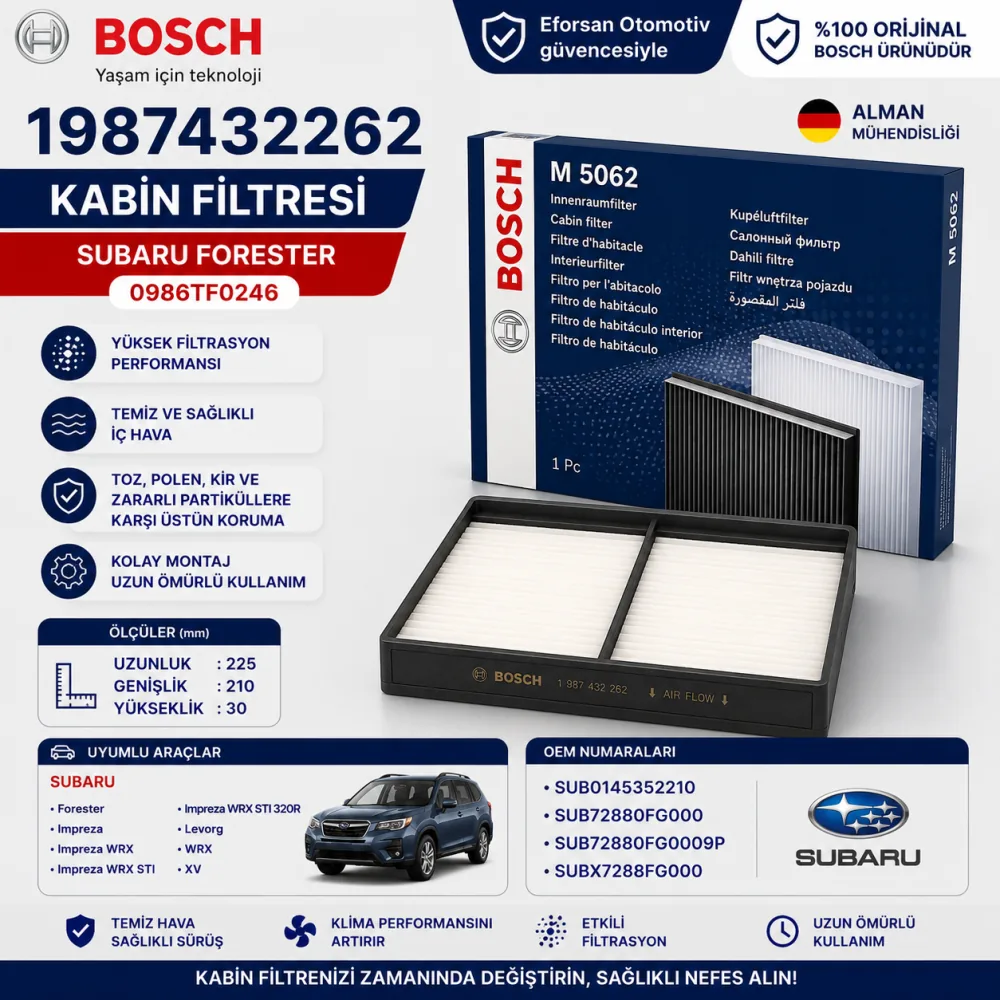 Polen Kabin Filtresi Subaru Uyumlu 1987432262