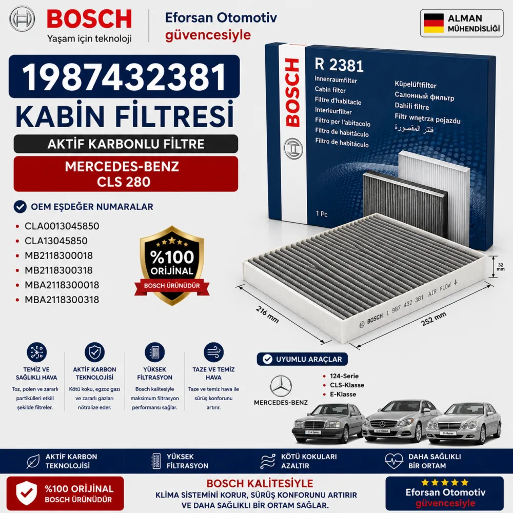 Polen Kabin Filtresi Mercedes Uyumlu 1987432381