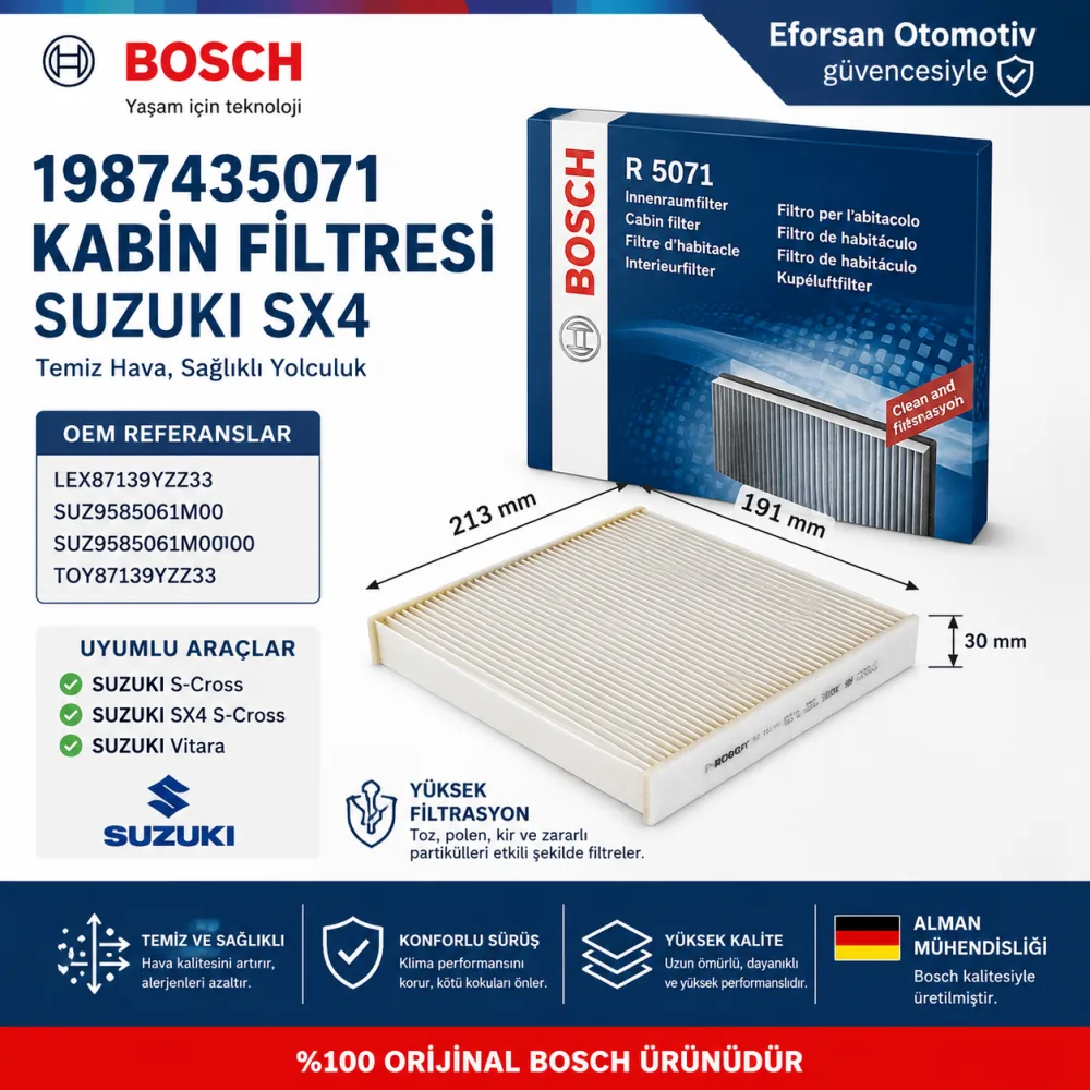 Polen Kabin Filtresi Suzuki Uyumlu 1987435071