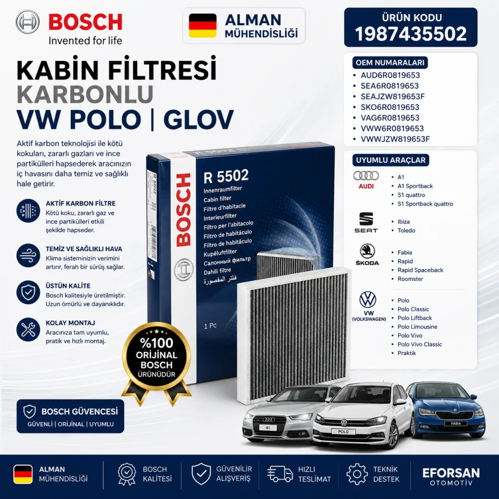 Polen Kabin Filtresi Volkswagen Uyumlu 1987435502