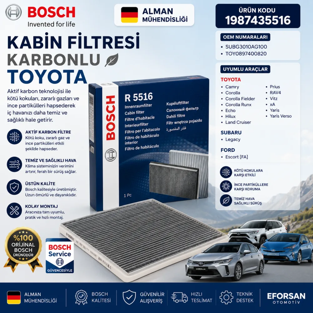 Polen Kabin Filtresi Toyota Uyumlu 1987435516