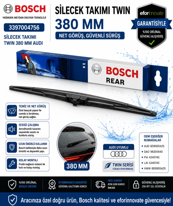 Twin Silecek Takımı 380 mm Audi Uyumlu 3397004756