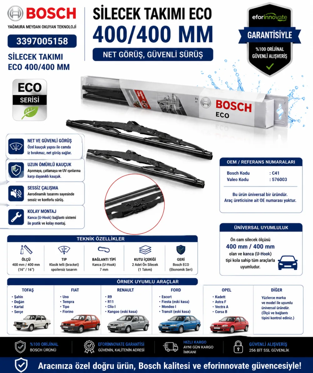 Eco Silecek Takımı 400/400 mm 3397005158