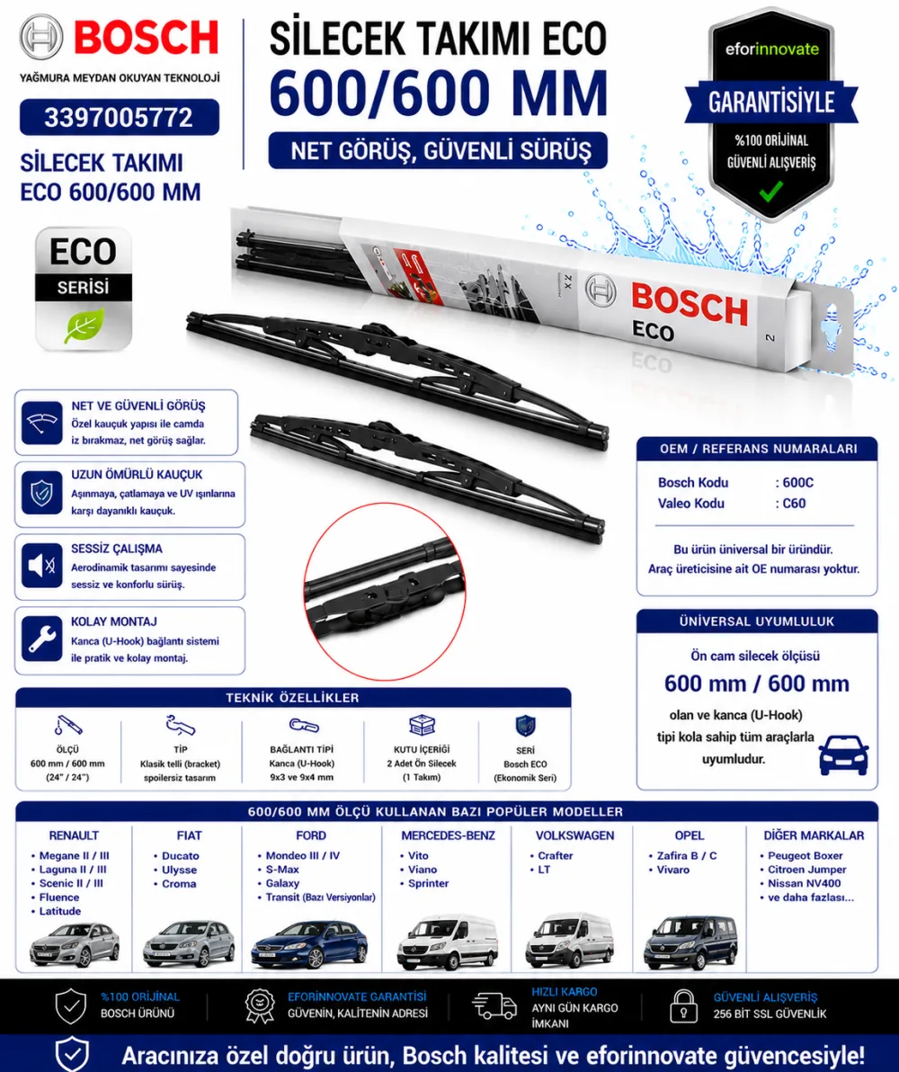 Eco Silecek Takımı 600/600 mm 3397005772
