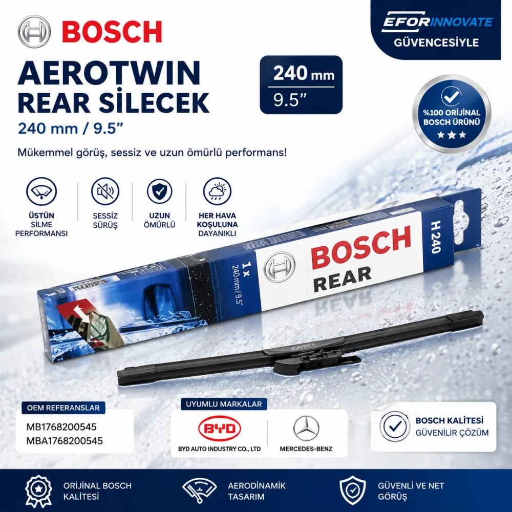 Aerotwin Tekli Silecek Süpürgesi 240 mm Mercedes Uyumlu 3397006864