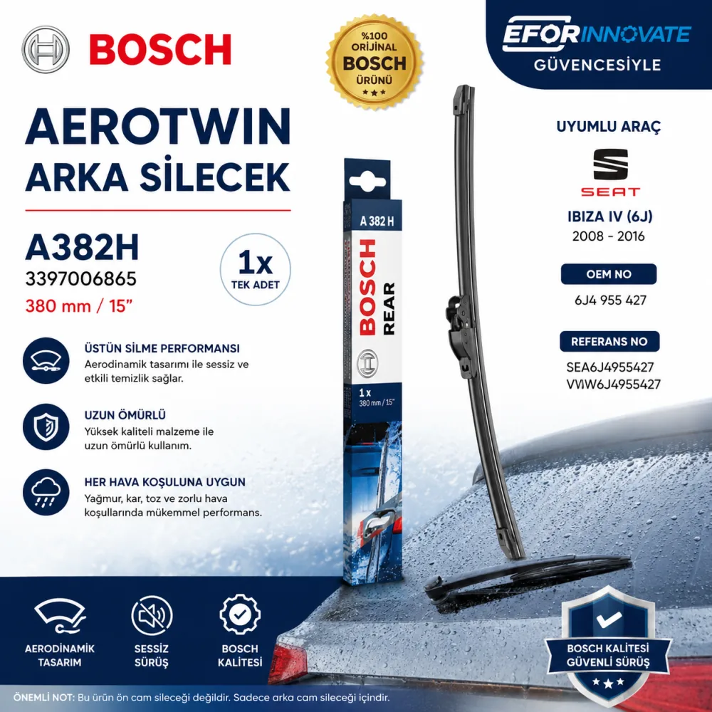 Aerotwin Silecek Takımı 380 mm Volkswagen Seat Ibiza Uyumlu 3397006865