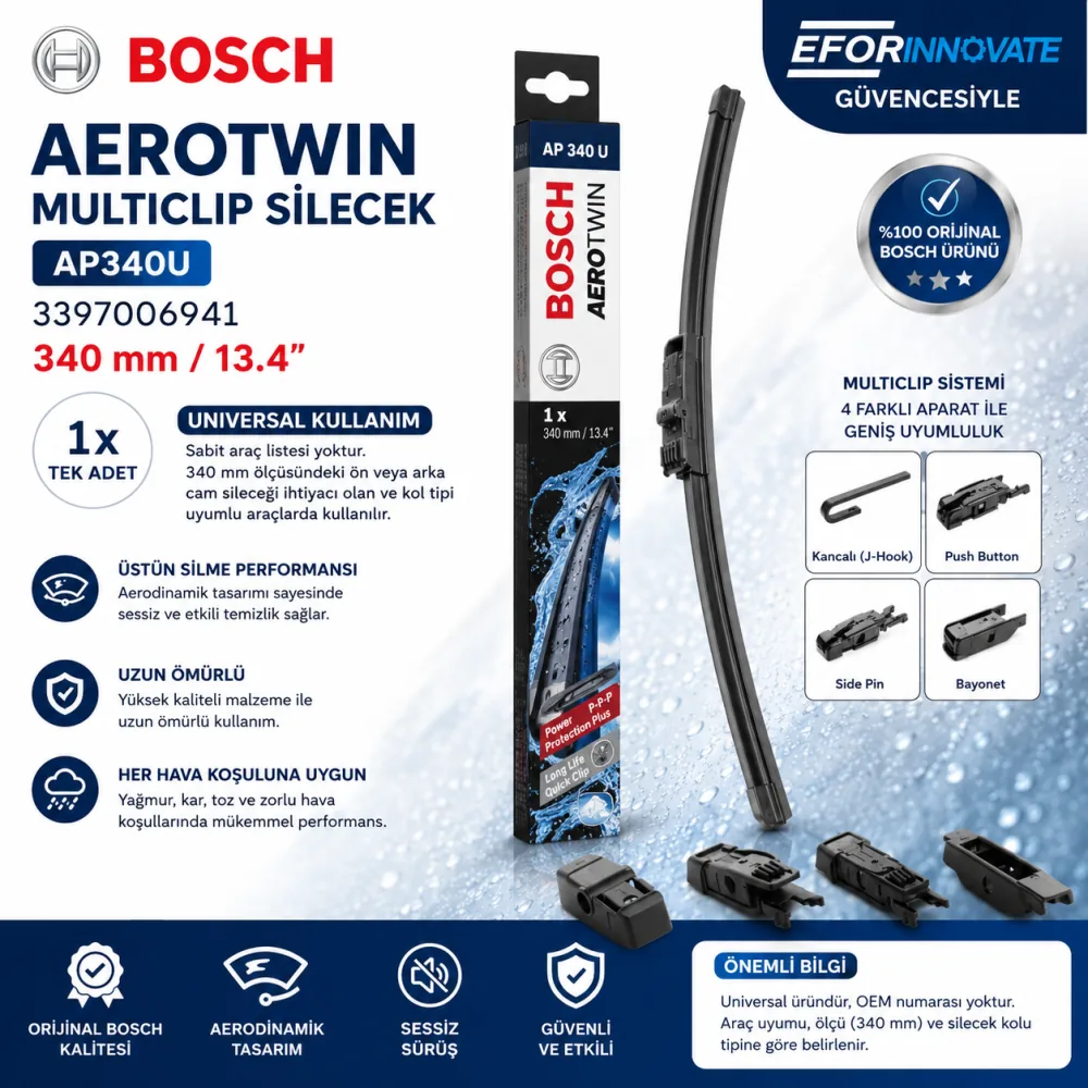 Aerotwin Tekli Silecek Süpürgesi 340 mm 3397006941
