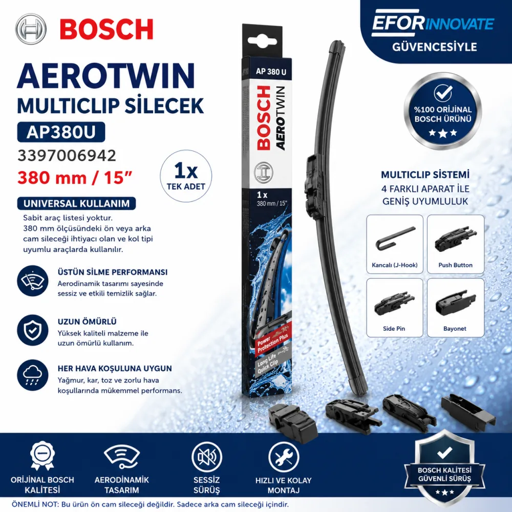 Aerotwin Tekli Silecek Süpürgesi 380 mm 3397006942