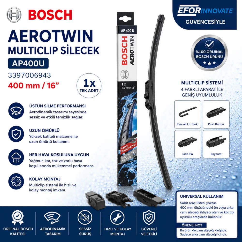 Aerotwin Tekli Silecek Süpürgesi 400 mm 3397006943