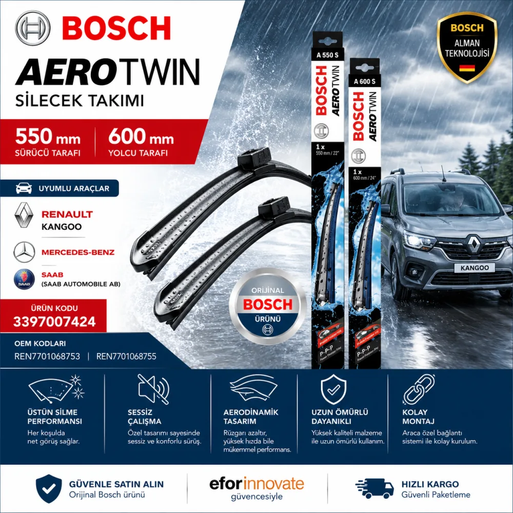 Aerotwin Silecek Takımı 550/600 mm Kango Uyumlu 3397007424
