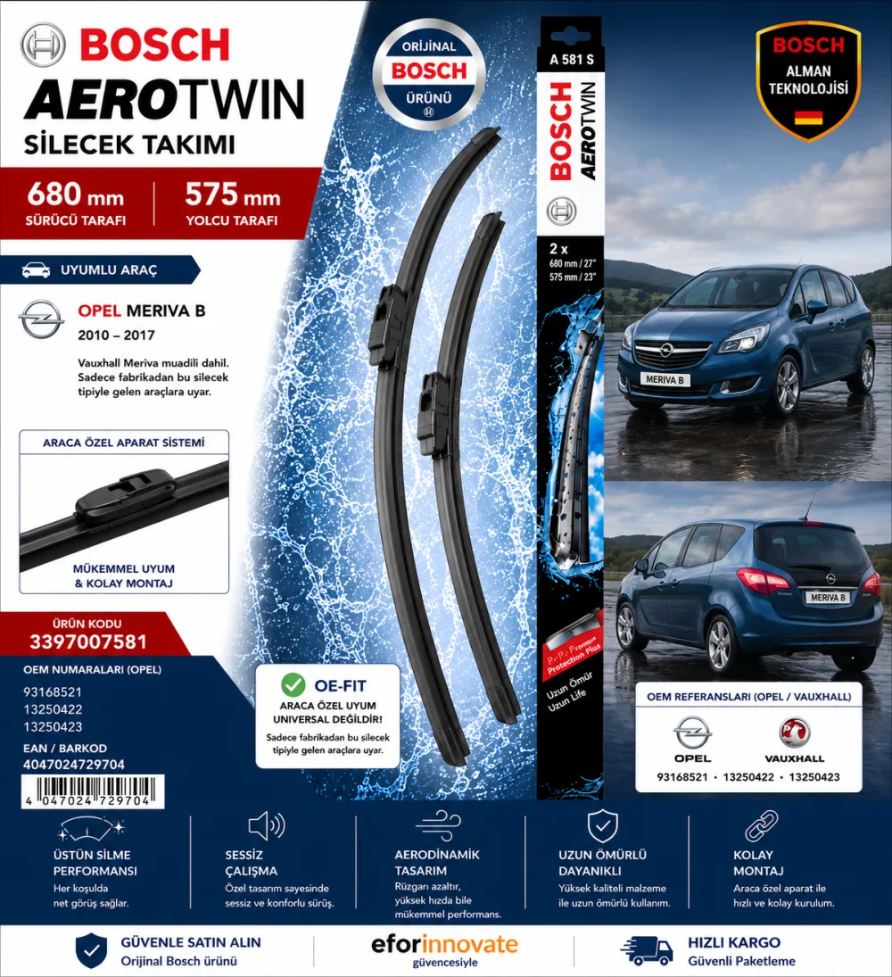 Aerotwin Silecek Takımı 680/575 mm Opel Uyumlu 3397007581