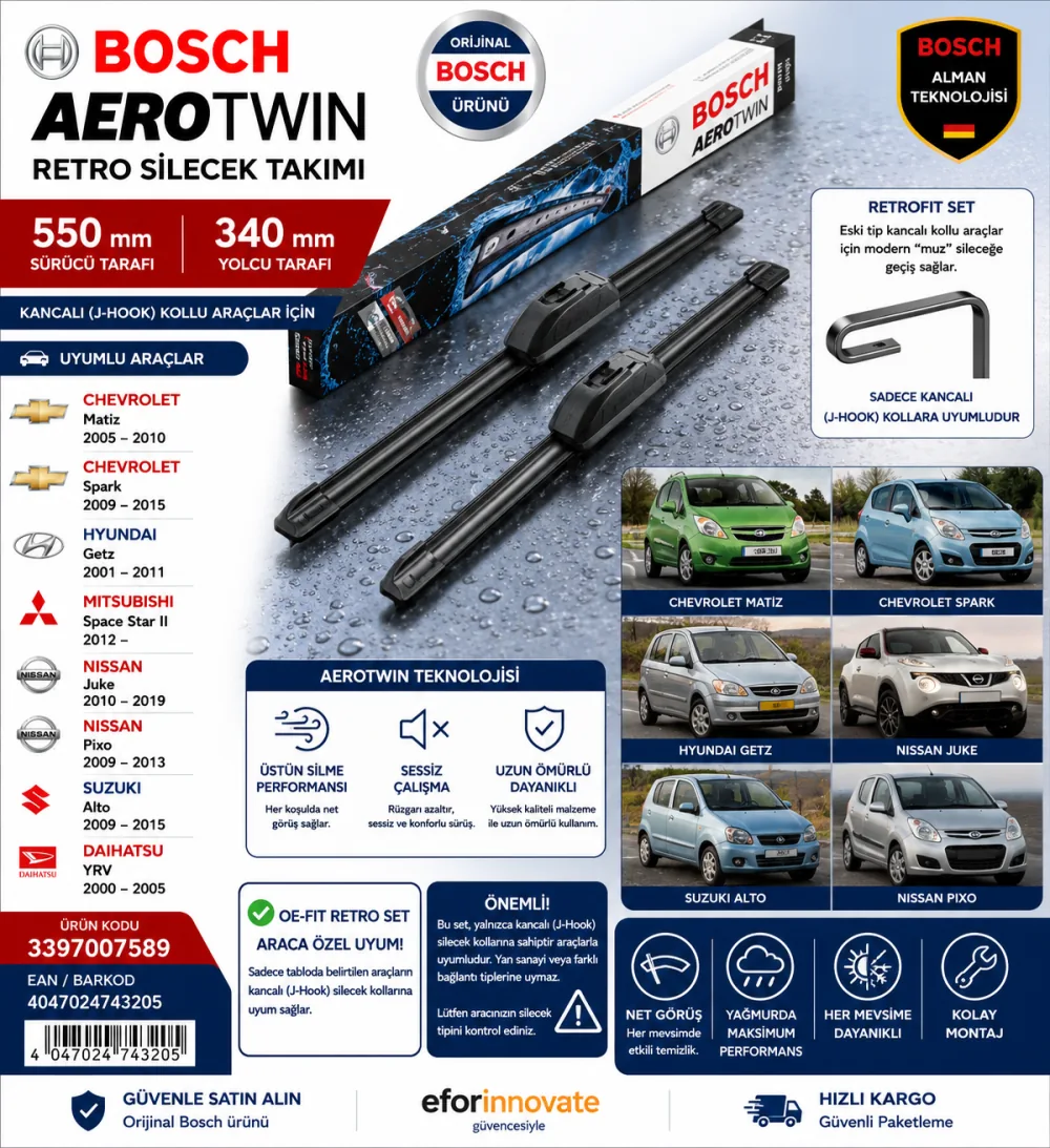 Aerotwin Silecek Takımı 550/340 mm 3397007589