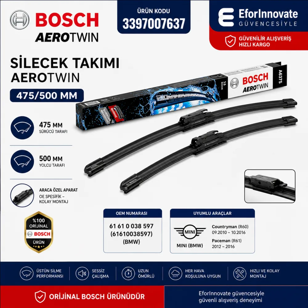 Aerotwin Silecek Takımı 475/500 mm Bmw Uyumlu 3397007637