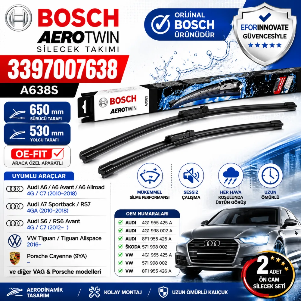 Aerotwin Silecek Takımı 650/530 mm Audi Uyumlu 3397007638