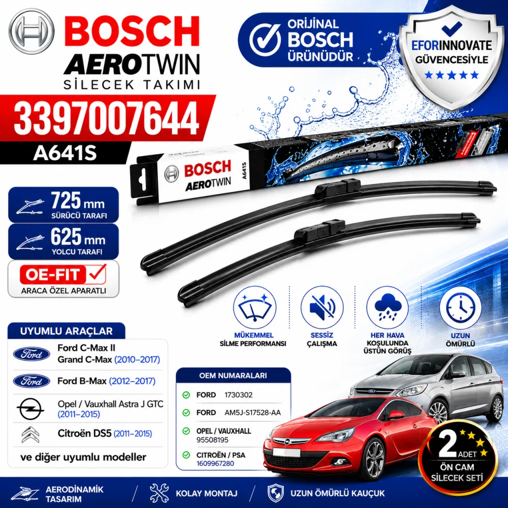Aerotwin Silecek Takımı 725/625 mm Opel Cmax Uyumlu 3397007644