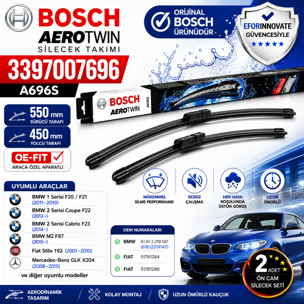 Aerotwin Silecek Takımı 550/450 mm Bmw Uyumlu 3397007696