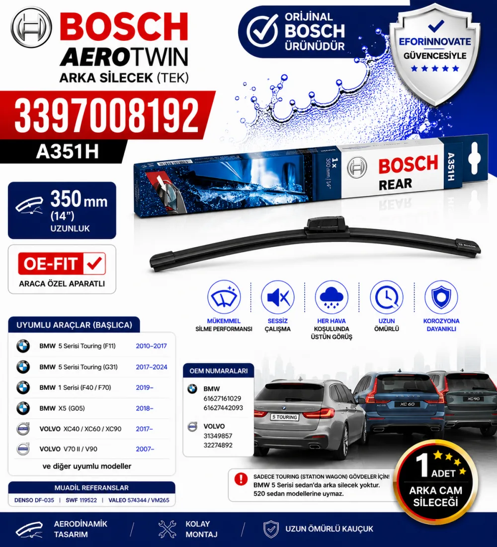 Aerotwin Silecek Takımı 350 mm Bmw Uyumlu 3397008192