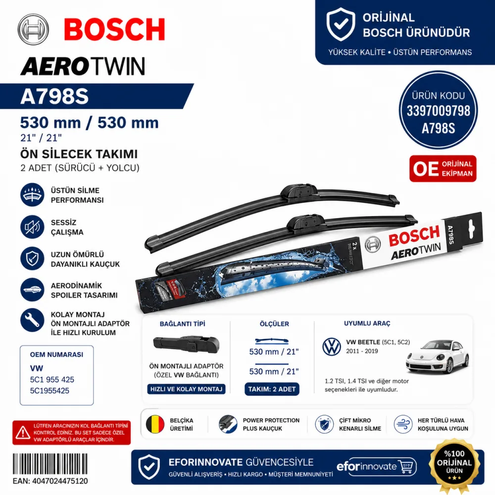 Aerotwin A798S Silecek Takımı 530/530 mm 3397009798