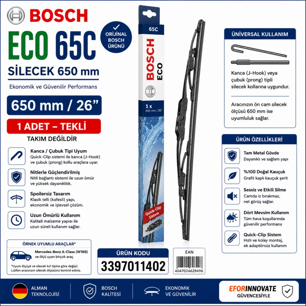 Eco Silecek Takımı 650 mm Mercedes Uyumlu 3397011402
