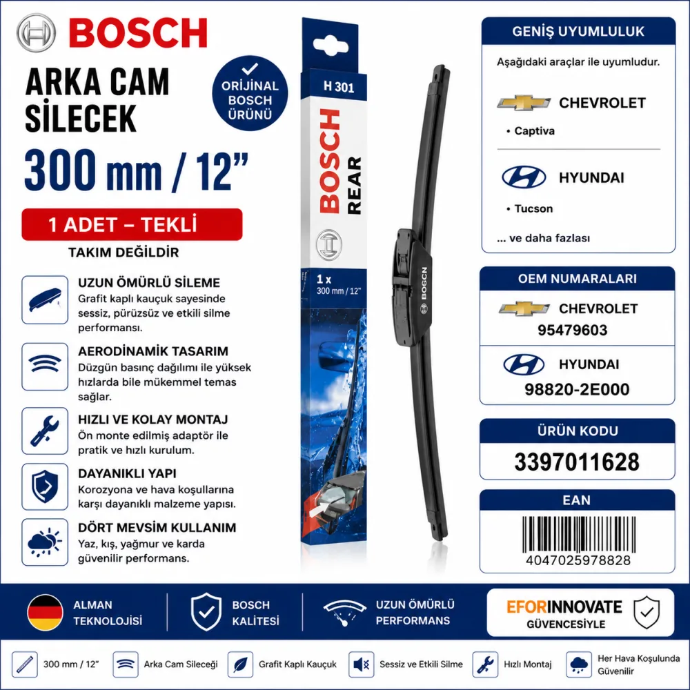 Arka Cam Sileceği 300 mm 3397011628