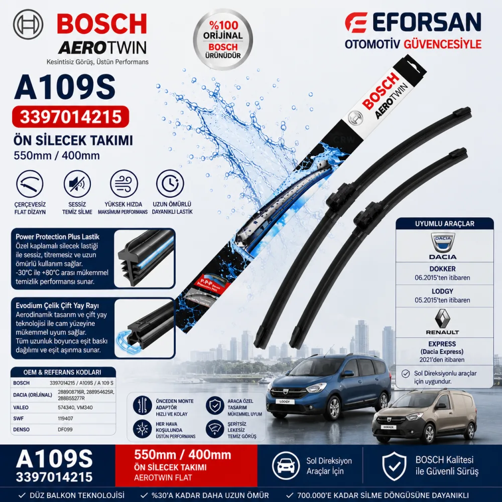 Aerotwin Silecek Takımı 550/400 mm Lodgy Uyumlu 3397014215
