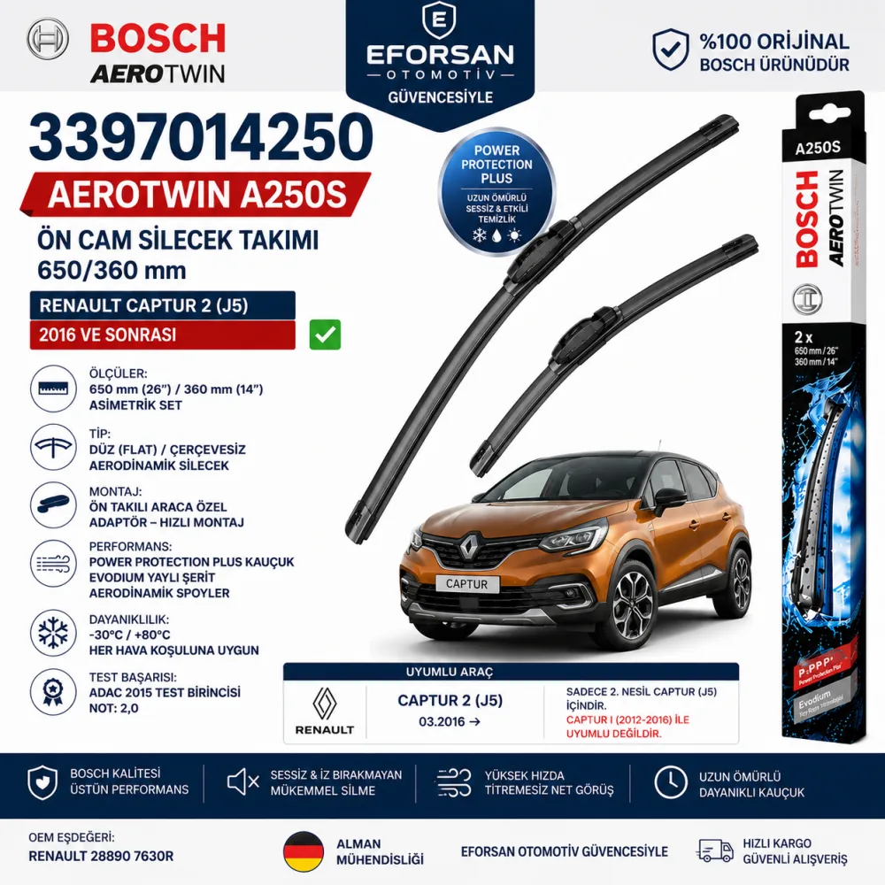 Aerotwin Silecek Takımı 650/360 mm Captur Uyumlu 3397014250