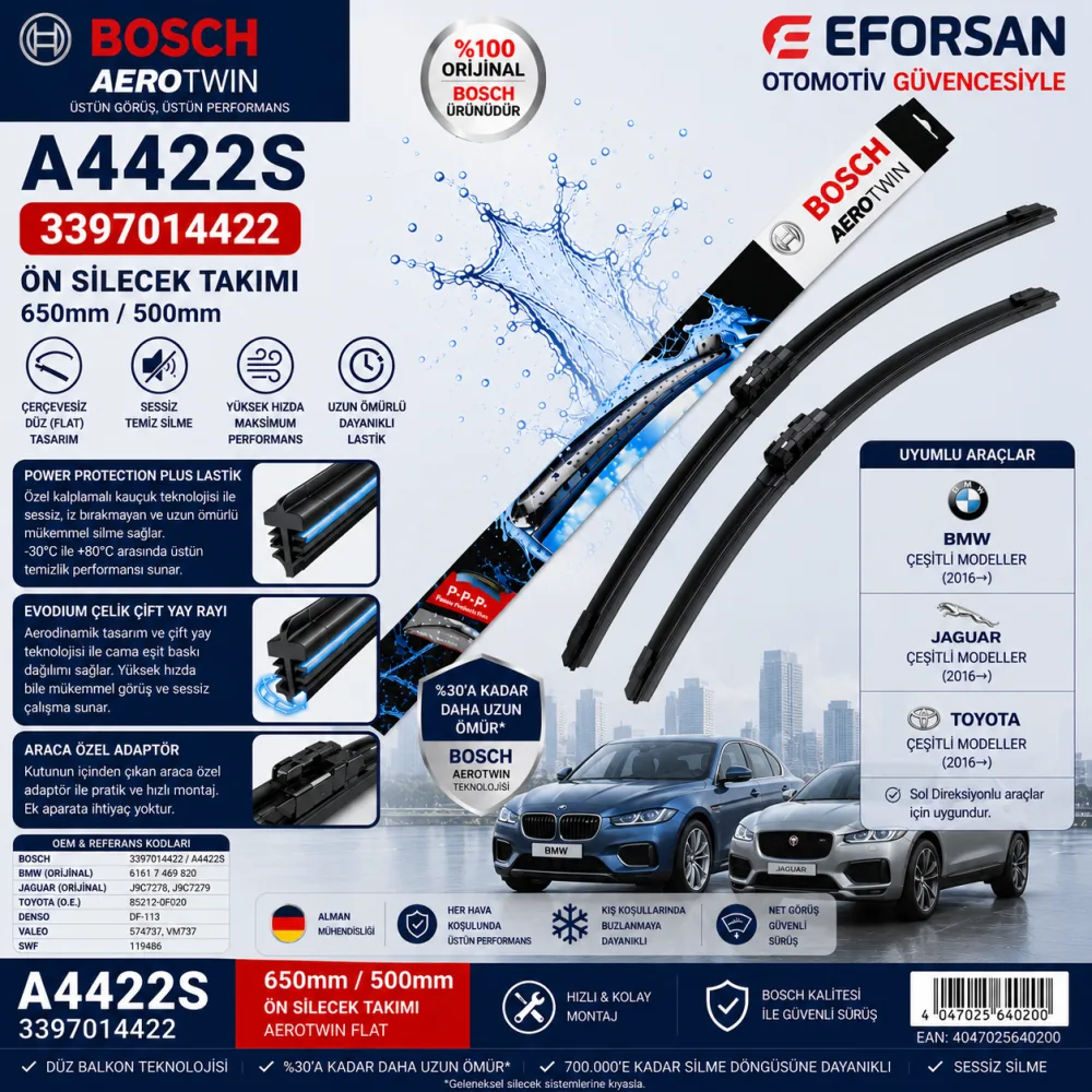 Aerotwin Silecek Takımı 650/500 mm Bmw Uyumlu 3397014422