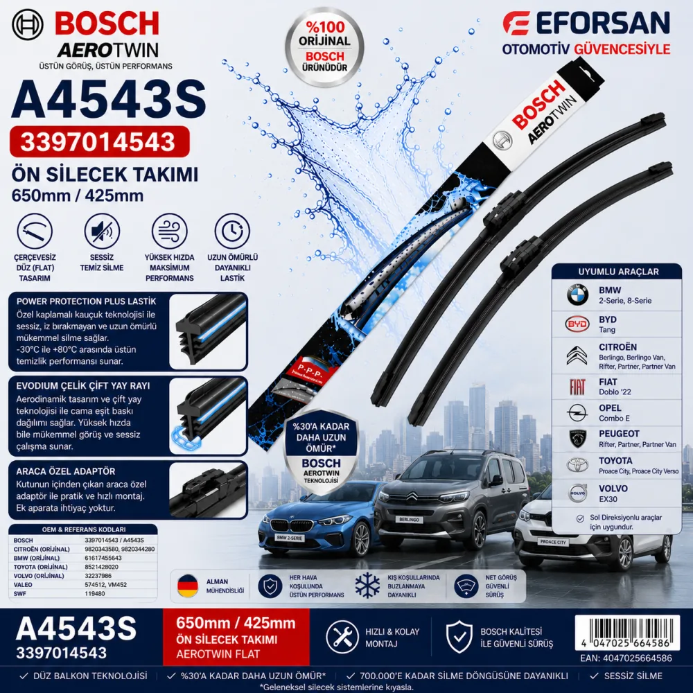 Aerotwin Silecek Takımı 650/425 mm Bmw Uyumlu 3397014543