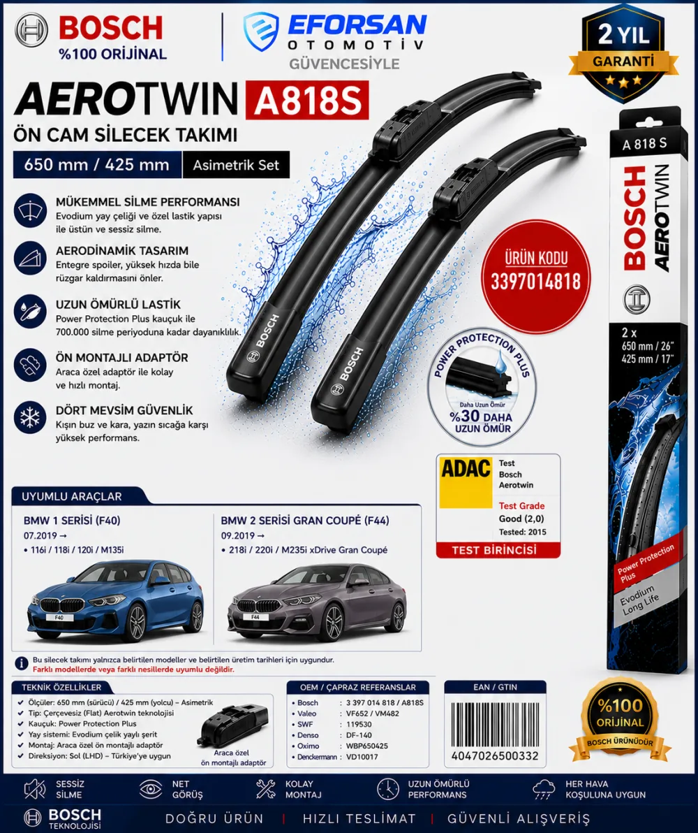 Aerotwin Silecek Takımı 650/425 mm Bmw Uyumlu 3397014818
