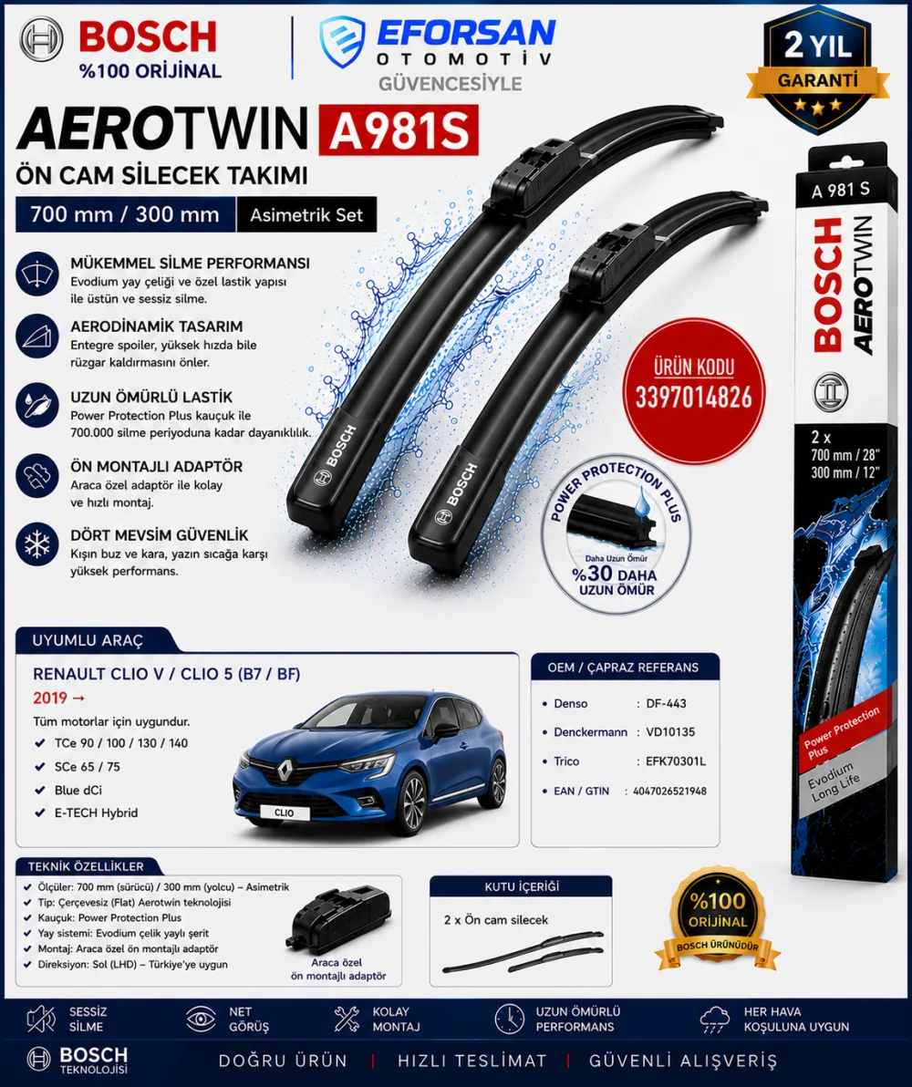 Aerotwin Silecek Takımı 700/300 mm Clio Uyumlu 3397014826