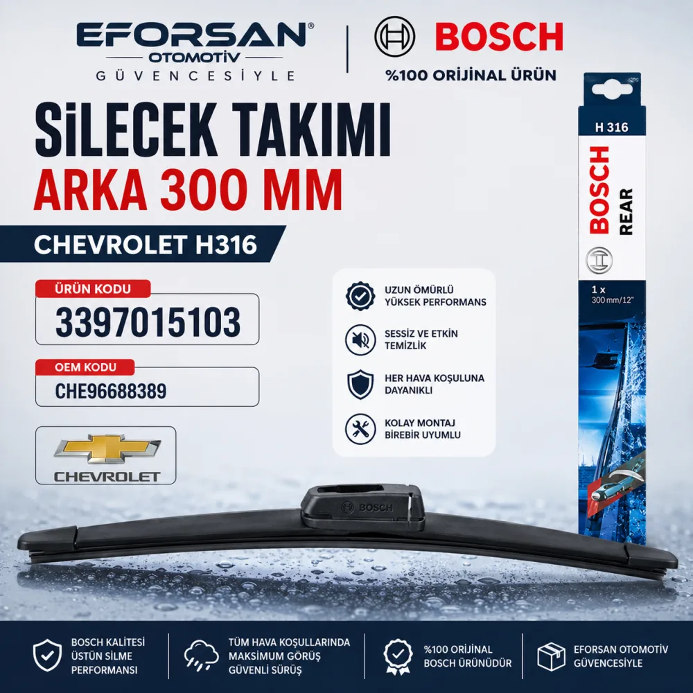 H316 Arka Cam Sileceği 300 mm Chevrolet Uyumlu 3397015103